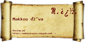 Makkos Éva névjegykártya