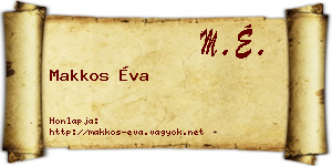 Makkos Éva névjegykártya